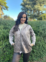 Mocha Quilted Jacket Lucia